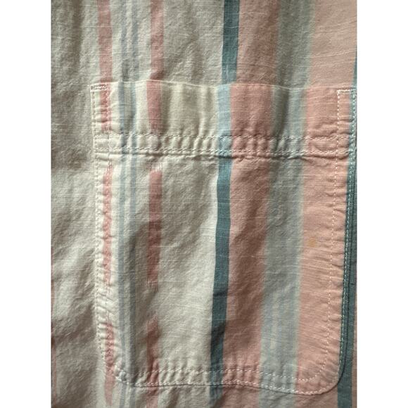 American Eagle XXL Men’s Beach/Paradise Striped Cotton Short Sleeve Shirt - Picture 3 of 7